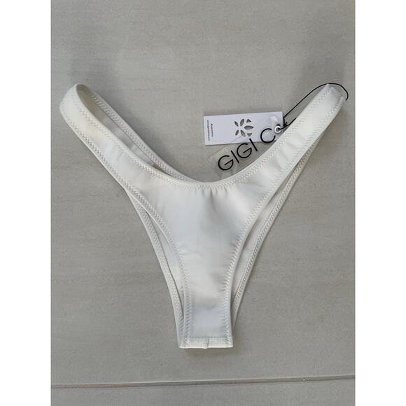 Gigi C Swim Bikini Bottom White Swimwear - Picture 1 of 8